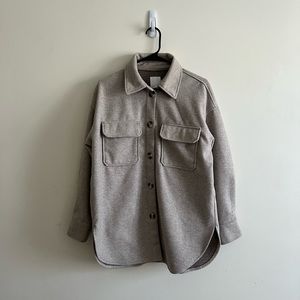H&M beige oversized Shacket size M